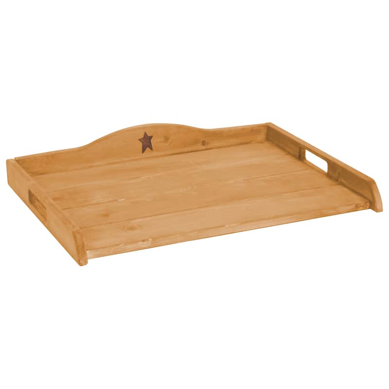 Handcrafted Amish Pine Stove Top Tray - Golden Oak
