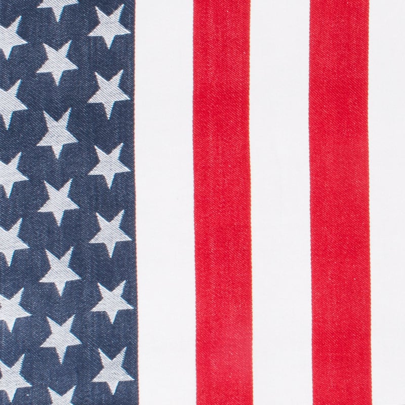 Stars and Striped Americana Cotton Round Tablecloth - 70" - Red and Blue