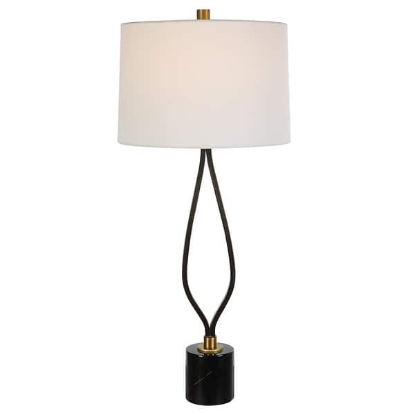 slide 2 of 7, Uttermost Separate Paths Iron Table Lamp - 36"H,   Shade 11"H x 16" Dia.