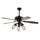 preview thumbnail 4 of 13, JONATHAN Y Zara 52" Caged 3-Light Metal/Wood LED Ceiling Fan, Black