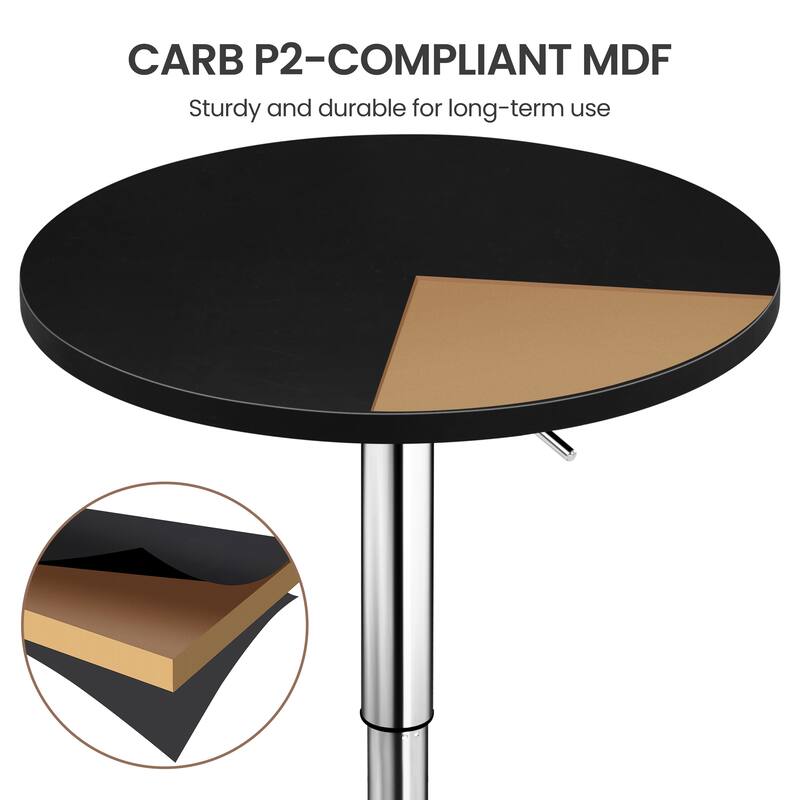 Yaheetech Adjustable Round Pub Table Bar Table