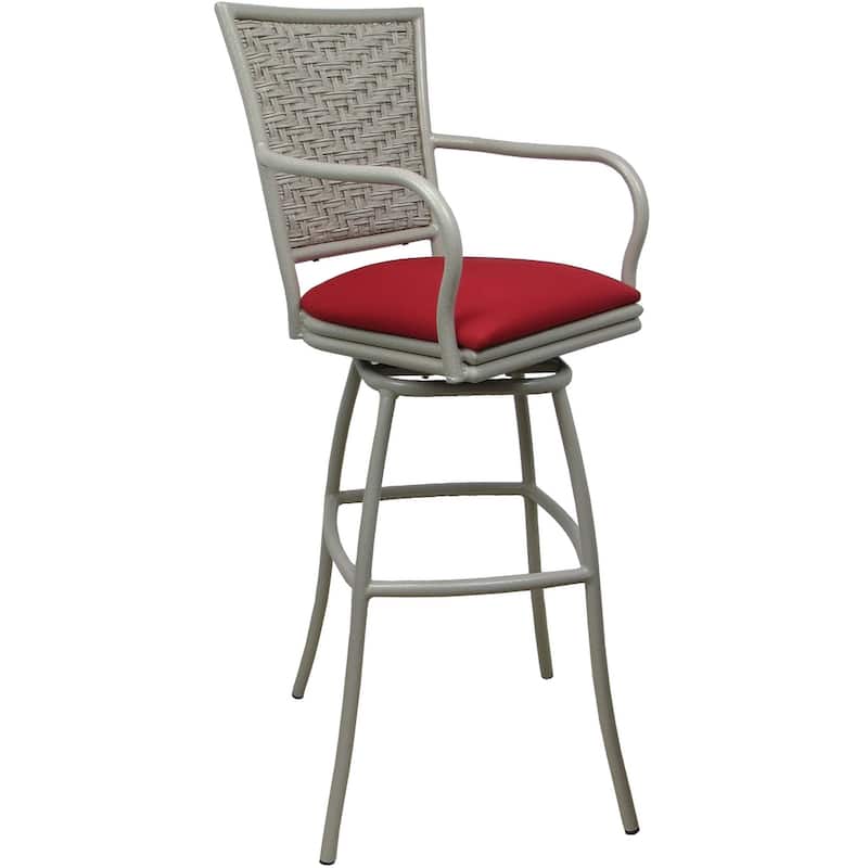 Outdoor Indoor Bar Stool Counter, Bar or Extra Tall - Erin Beige Frame