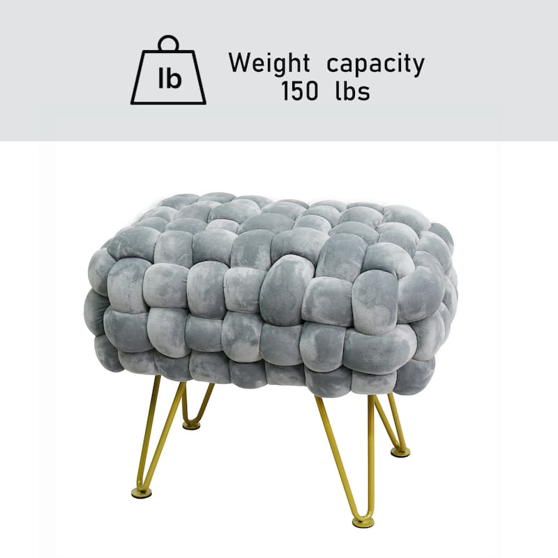 Velvet Pouf Stool 27"x20"x20"
