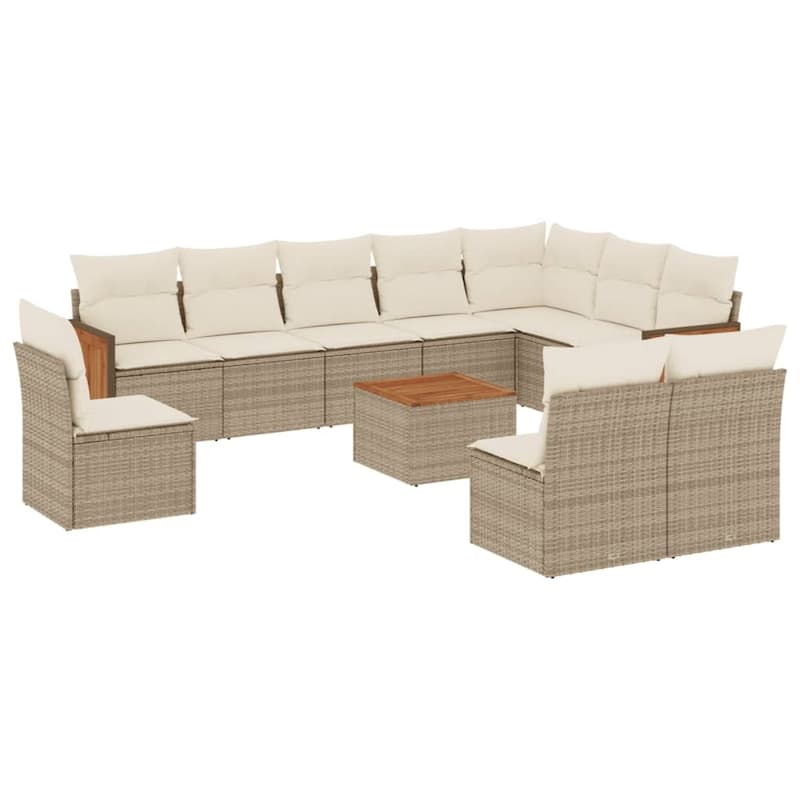 vidaXL Patio Sofa Set with Cushions Outdoor Conversation Furniture Poly Rattan
