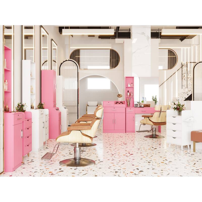 With concise design,Salon Station Barber Stations Styling Station Barber Beauty Spa Salon Equipment Set with Mirror