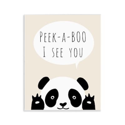 Stupell Peek-a-Boo Panda Bear Wall Plaque Art Design By Chen Alyesh