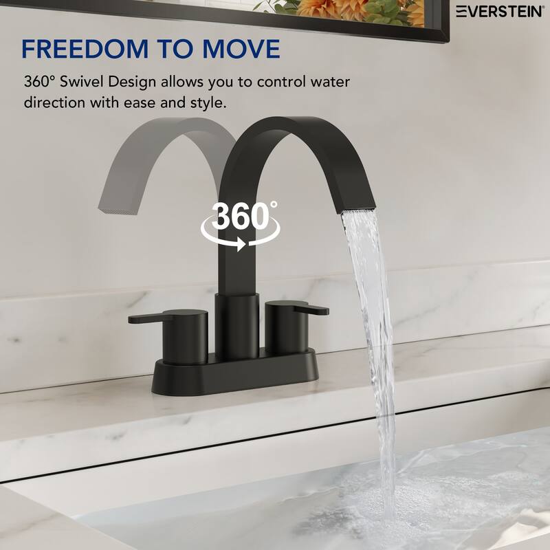 Double Handles 4 inche Centerset Bathroom Sink Faucet