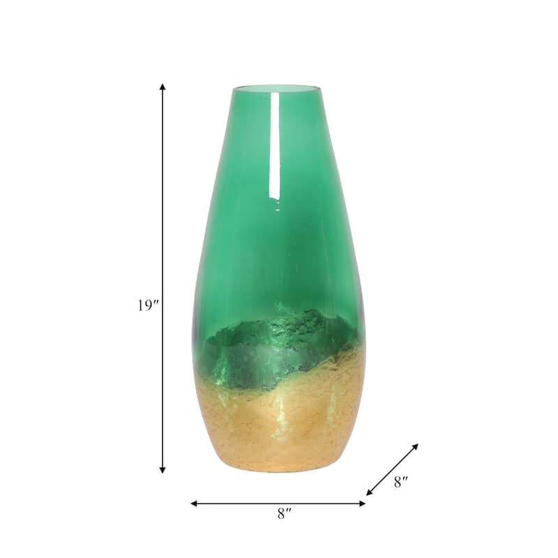Sagebrook Home Modern Glam Glass Cylinder Dipped Vase