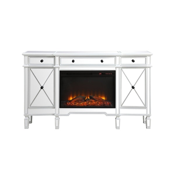 Colt Mirrored Credenza with Electric Wood Fireplace On Sale