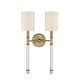 preview thumbnail 10 of 11, Savoy House Fremont 2 Light Wall Sconce Warm Brass