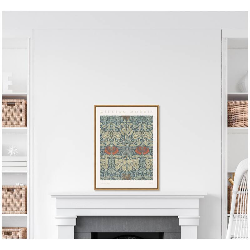 Kate and Laurel Sylvie Poster William Morris Tulip and Rose 1876 Framed Canvas by The Art Institute of Chicago