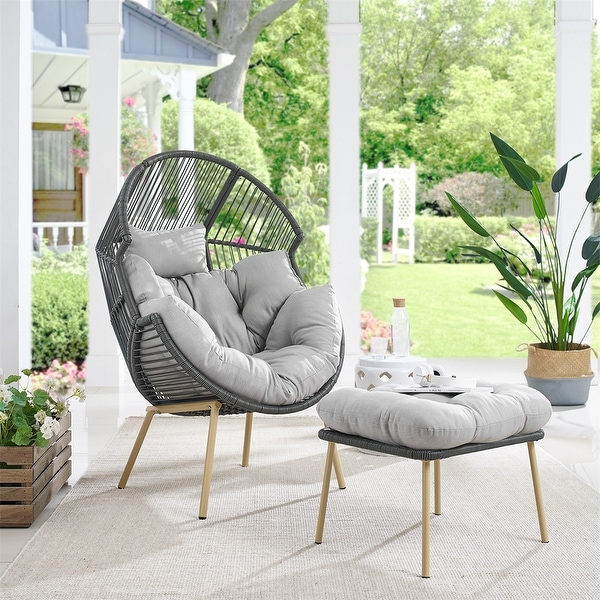 Gymojoy Outdoor Patio Wicker Egg Chair Oversized Lounger Egg Chair On Sale Bed Bath Beyond 37854222