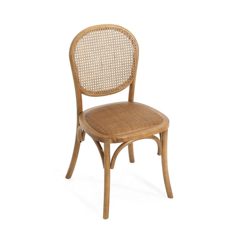 Light Brown Rattan Chair Leisure Chair Office Chair with Round Backrest, Dining Chair Meeting Room Chair Reception Chair