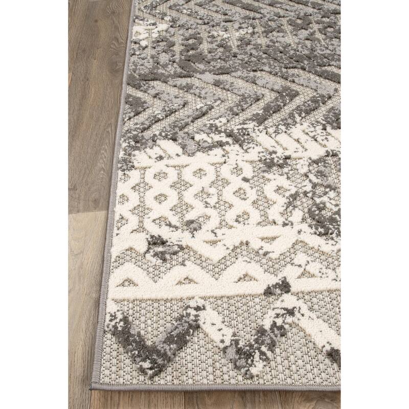 World Rug Gallery Turin Modern Geometric Bohemian Indoor/Outdoor Area Rug