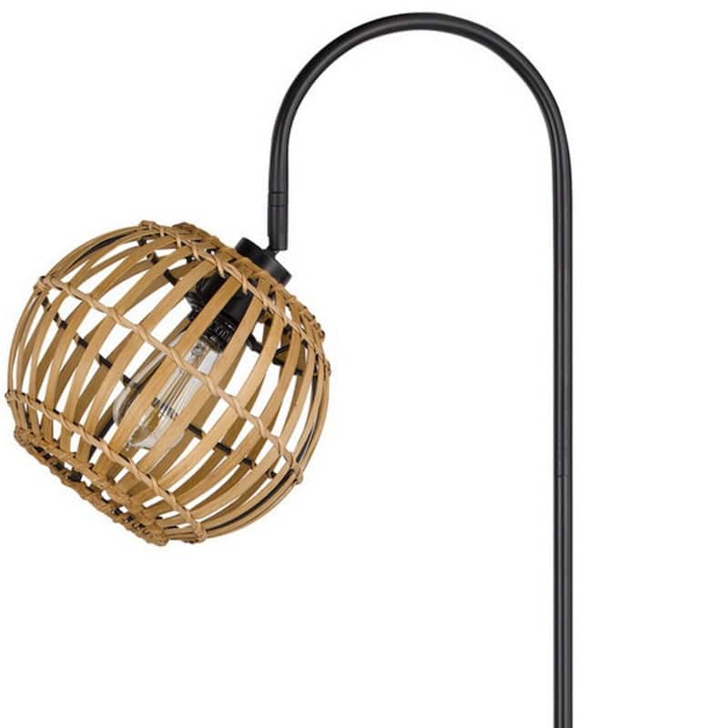 63" Floor Lamp with Brown Globe Shade and Metal Base for Living Room - 10” x 18.62” x 62.50”