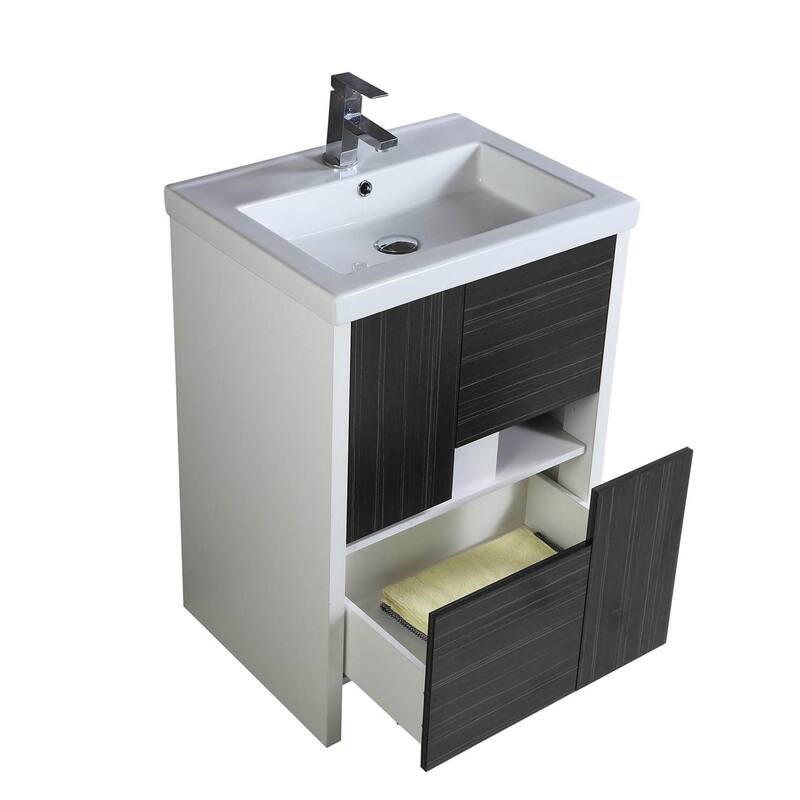 Fine Fixtures Midland Vanity Cabinet Set With Vitreous China Sink