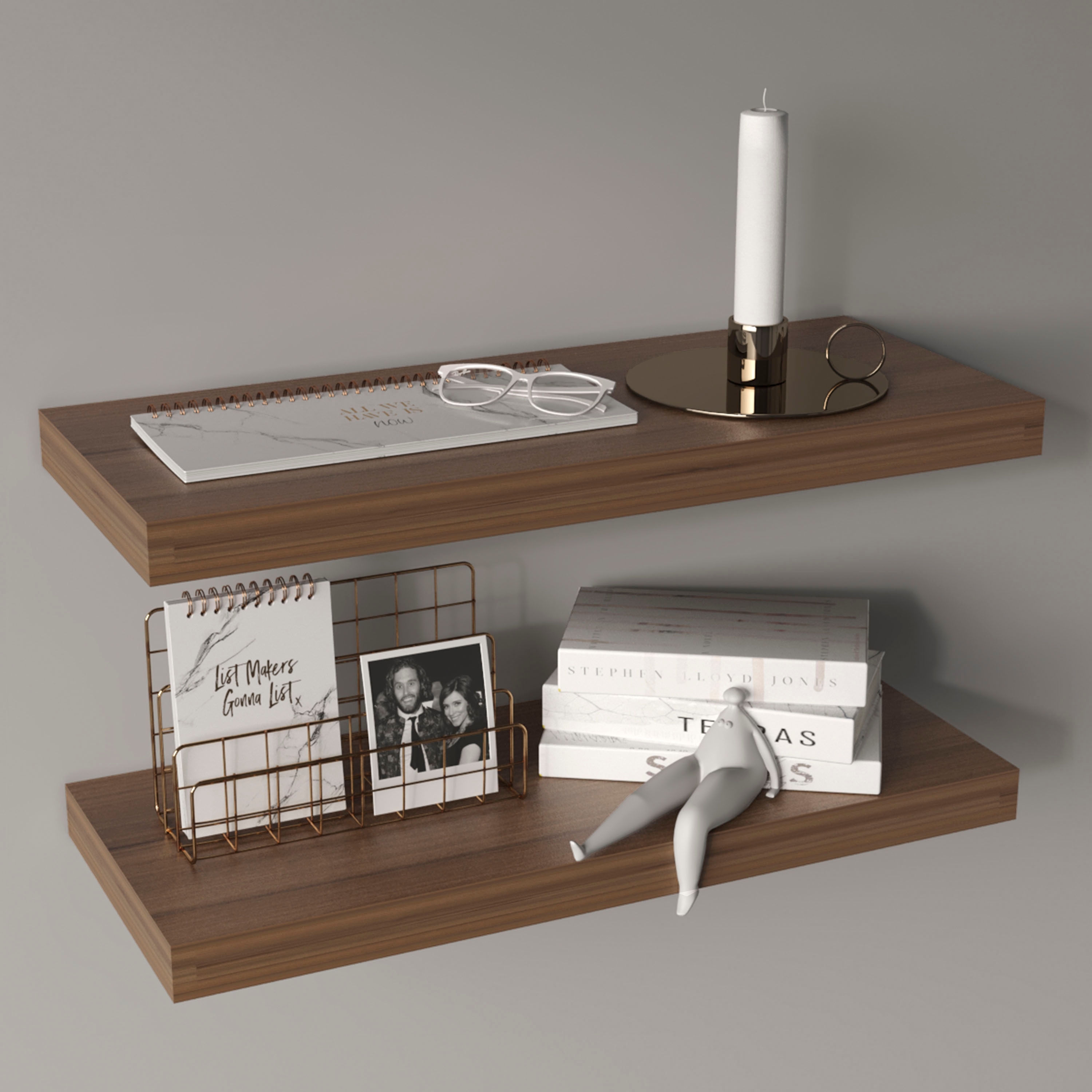 31.5" Floating Shelves Set of 2, Display Ledges - 31.5" x 9.8" x 1.5"