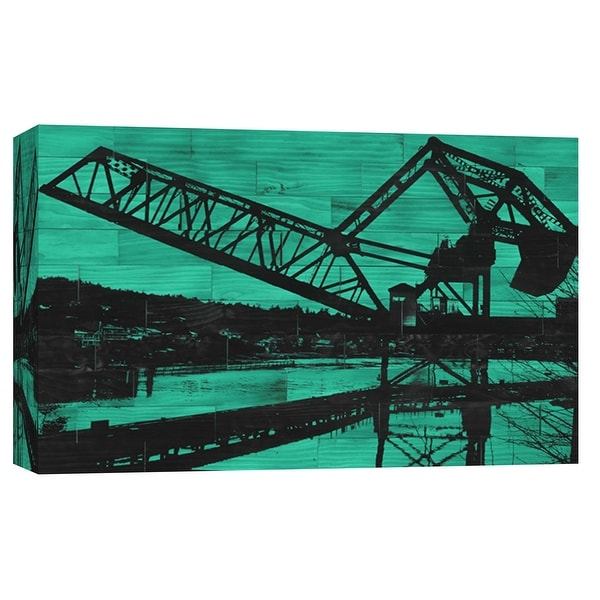 PTM Images 9-102155 PTM Canvas Collection 8" x 10" - "Ballard Train Trestle - Green and Black" Giclee Cityscapes Art Print on