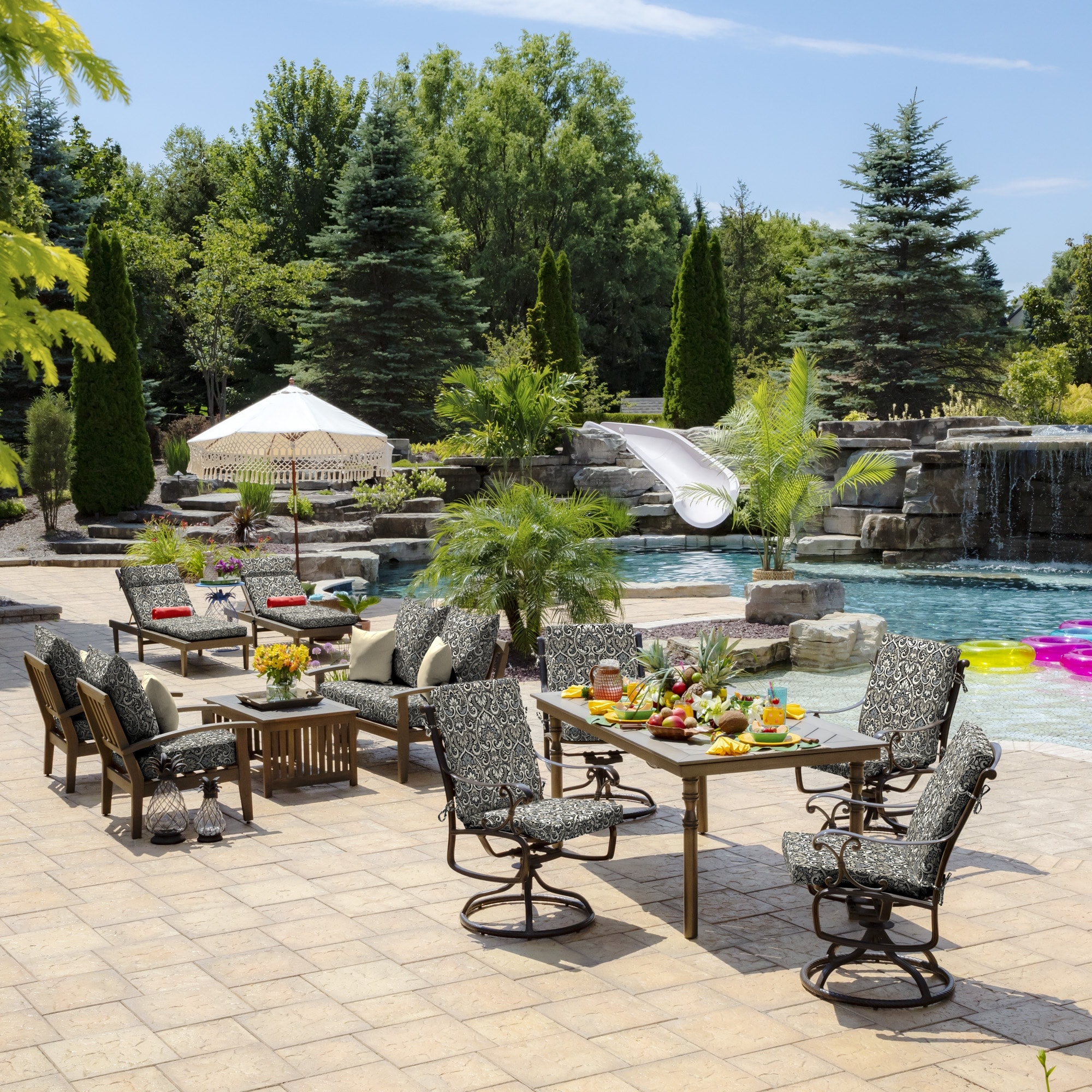 arden patio umbrella Treasure Garden 11 ft Octagonal Outdoor (High-Performance Auto-Tilt) Fibers within are oriented in a vertical position Arden Paradise patio umbrella with