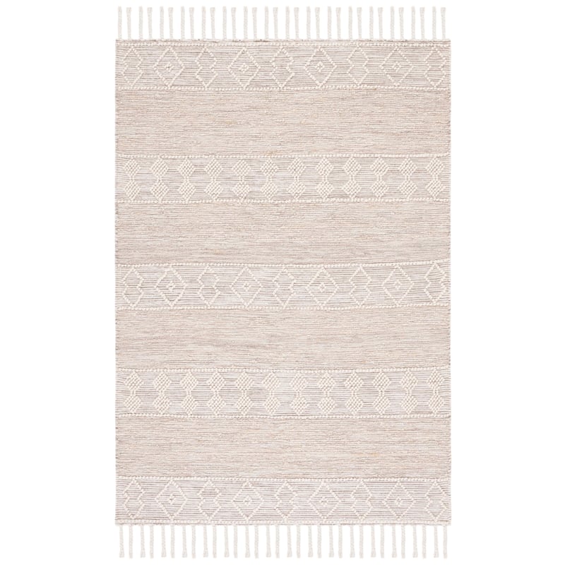 SAFAVIEH Handmade Natura Moschka Wool Rug - 6' Square - Ivory/Beige
