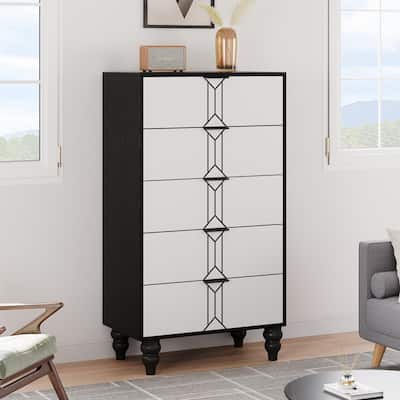 5 Drawer Dresser, Modern Wooden