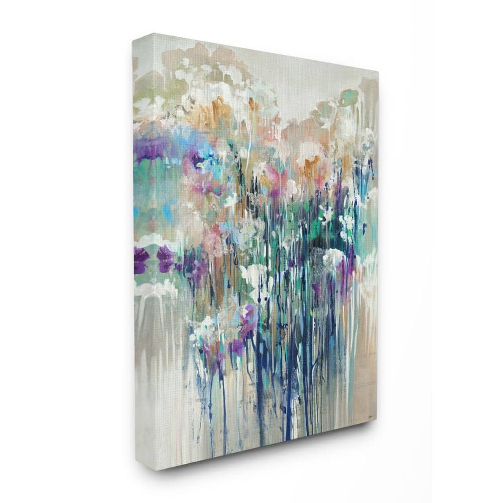 Stupell Abstract Blue Purple Drip Painting Canvas Wall Art