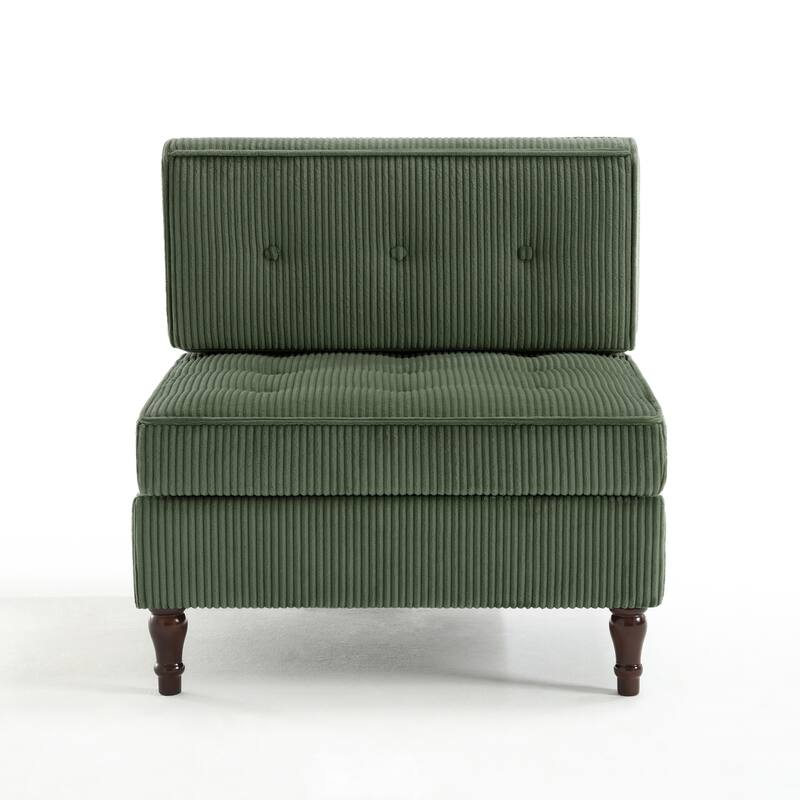 Modern Corduroy Corner Armchair Armless Chair sofa