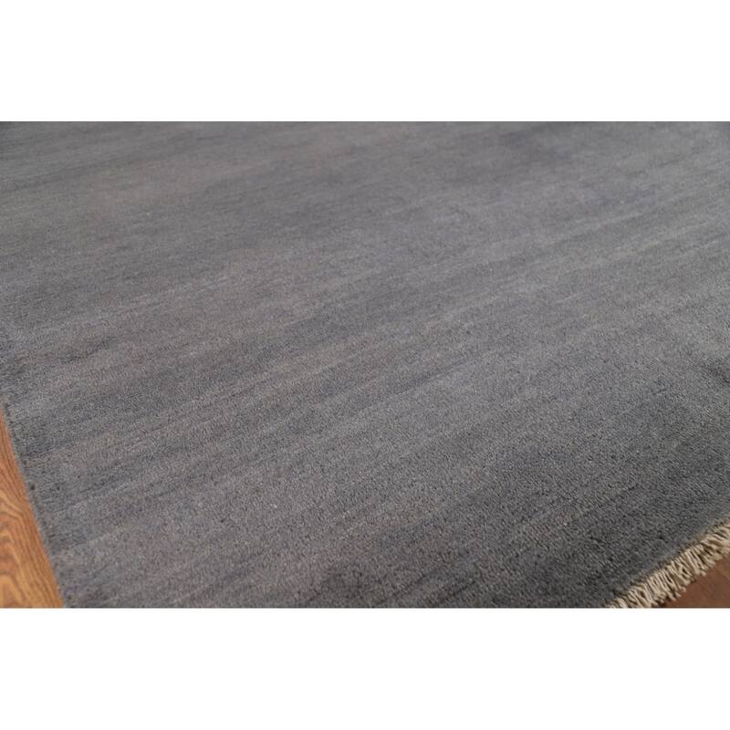 Gray Blue Gabbeh Modern Oriental Rug Hand-Knotted Wool Carpet - 5'1"x 6'4"
