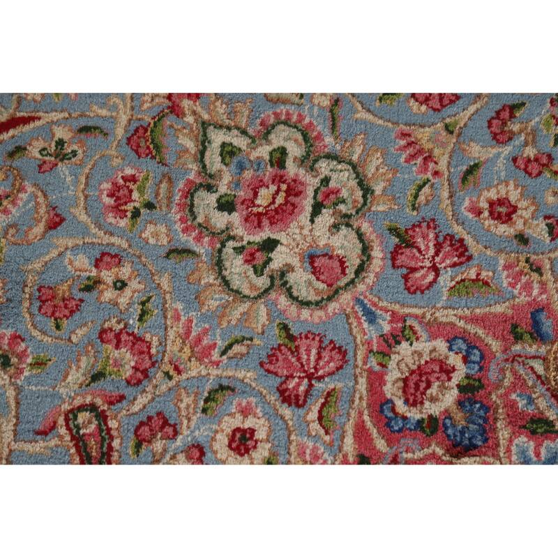 Hand Knotted Oriental 100% Wool Carpet Traditional Floral Red Kerman Area Rug - 17' 0'' X 12' 10''