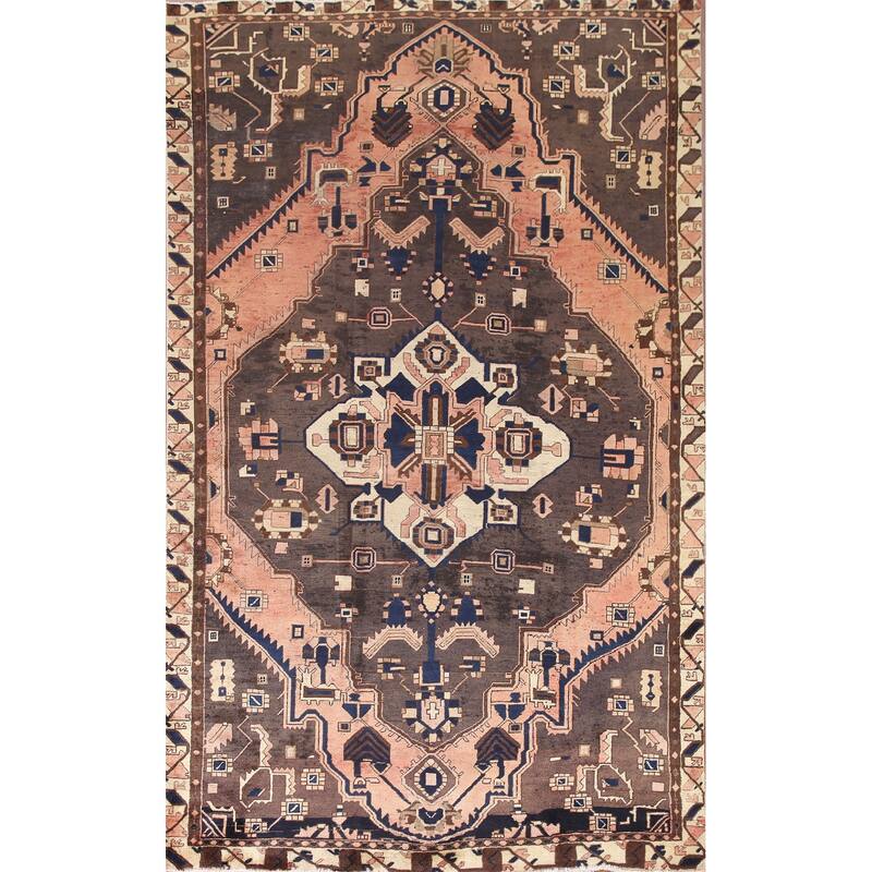 Hand Knotted Oriental 100% Wool Carpet Traditional Tribal Coral Bakhtiari Area Rug - 10' 6'' X 6' 6''