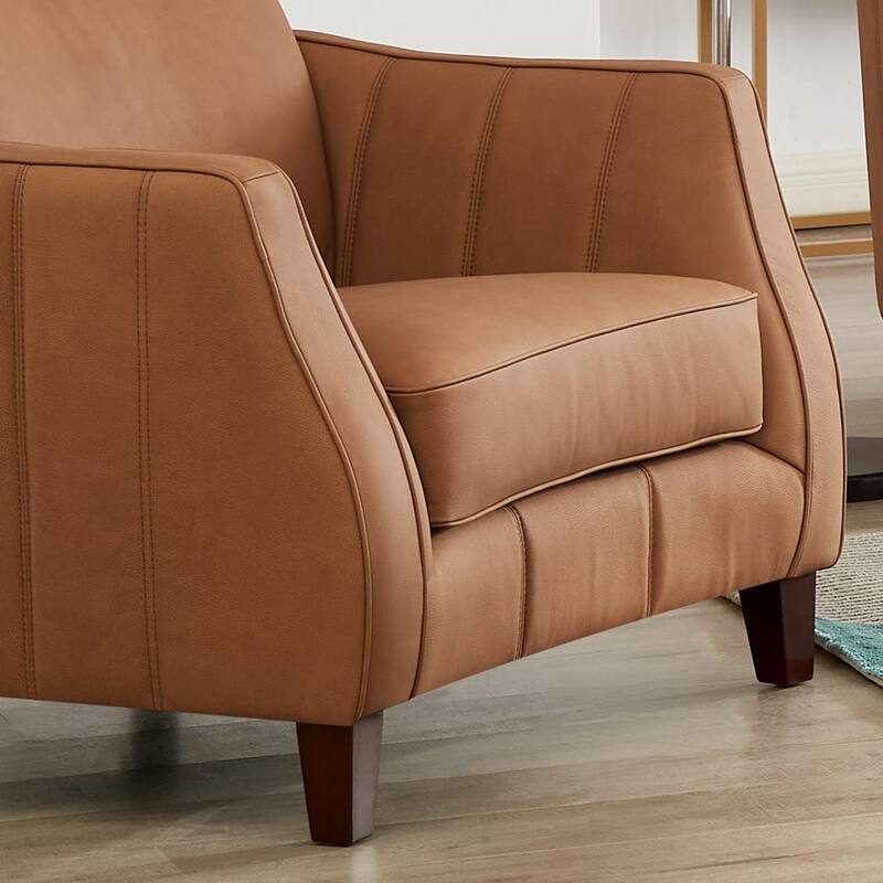 Hydeline Aria Top Grain Leather Sofa and Chair Set with Feather Memory Foam and Springs