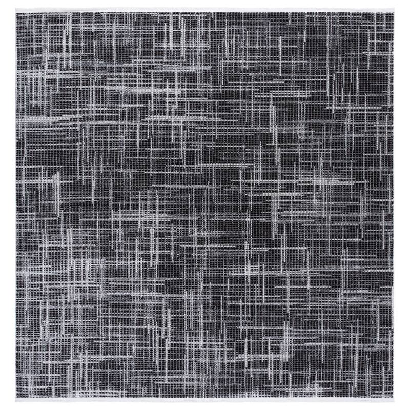 SAFAVIEH Mila Adelmira Modern & Contemporary Rug - 6'7" Square - Light Grey/Black