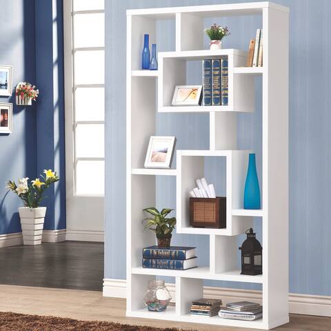 Modern Mosaic Design White Bookcase Display