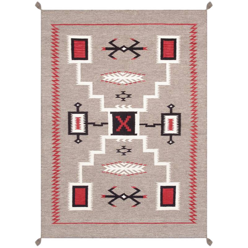 Pasargad Home Tuscany Reversible Wool Mocha Area Rug - 5' 1'' X 7' 0'' - 5' 1'' X 7' 0'' - Mocha