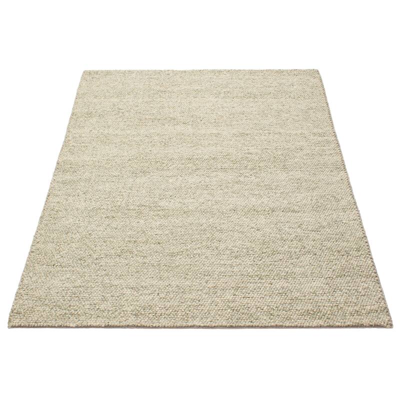 ECARPETGALLERY Hand Tufted Sienna Light Olive Green Wool Rug - 5'6 x 7'8
