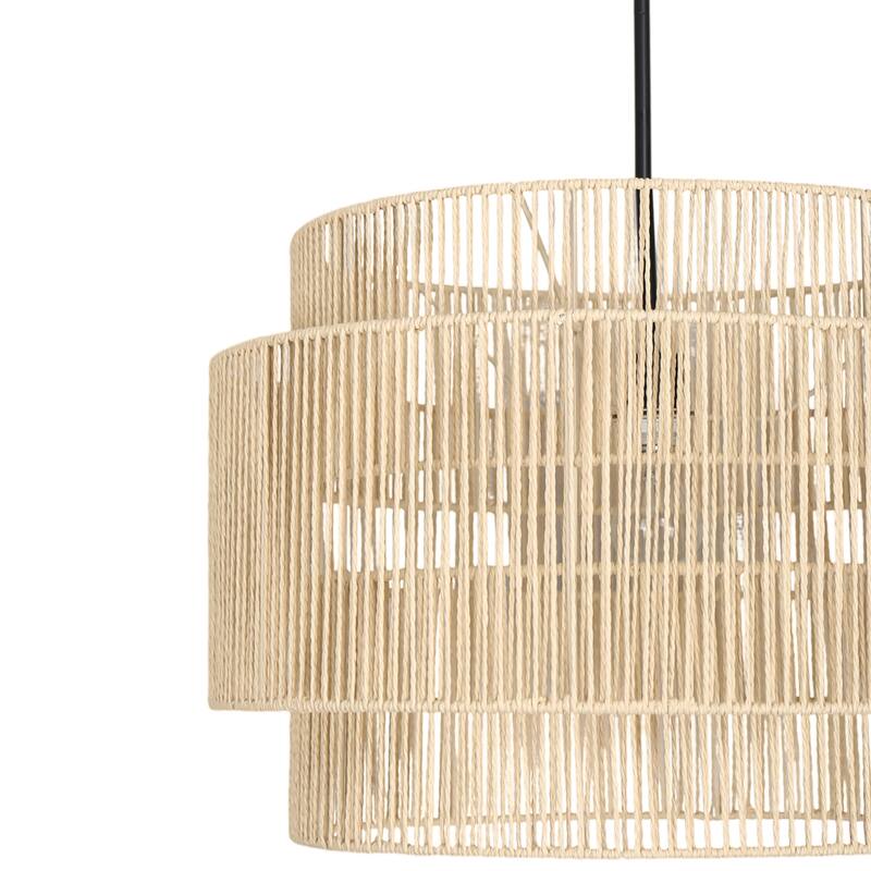 1-Light Rattan Chandelier Hand-Woven Pendant Light