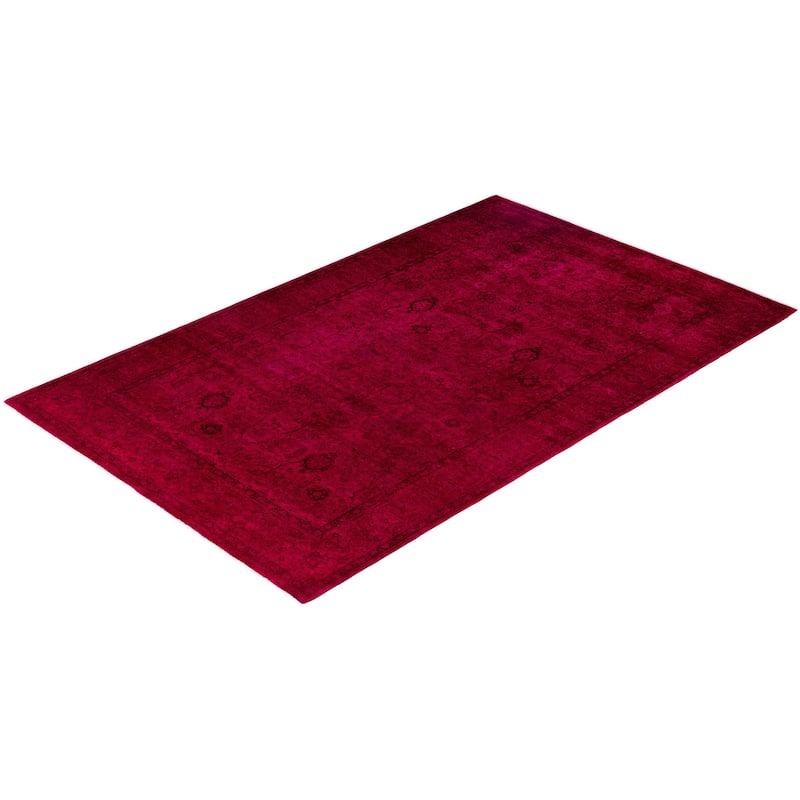 Overdyed One-of-a-Kind Hand-Knotted Area Rug - Pink - 4' 8" x 7' 5"