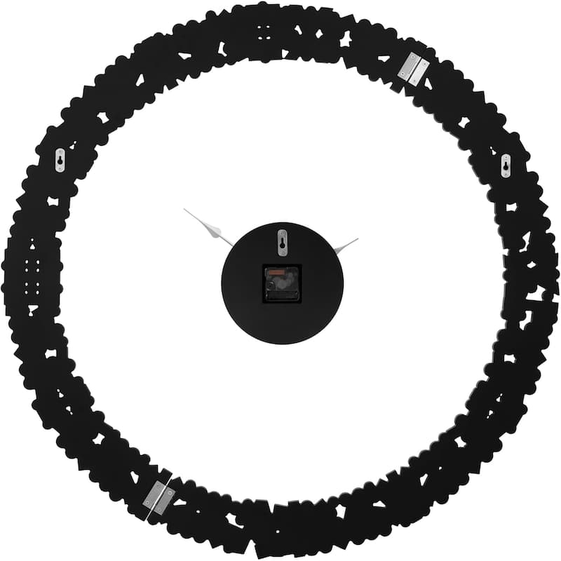 Foldable-Frame Round Wall Clock Adorned with Crystals