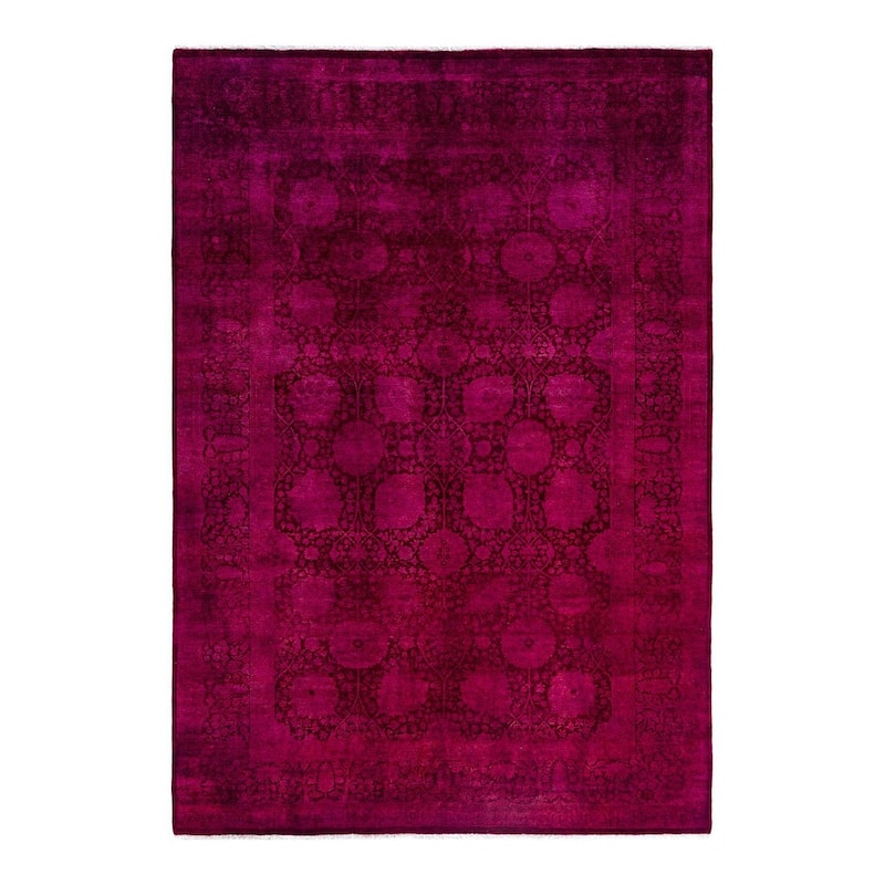 Fine Vibrance One-of-a-Kind Hand-Knotted Area Rug - Pink, 6' 3" x 8' 10" - 6' 3" x 8' 10"