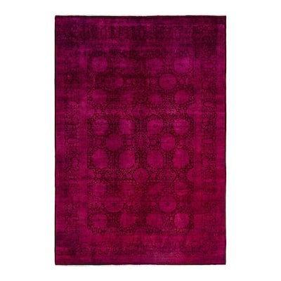 Fine Vibrance One-of-a-Kind Hand-Knotted Area Rug - Pink, 6' 3" x 8' 10" - 6' 3" x 8' 10"