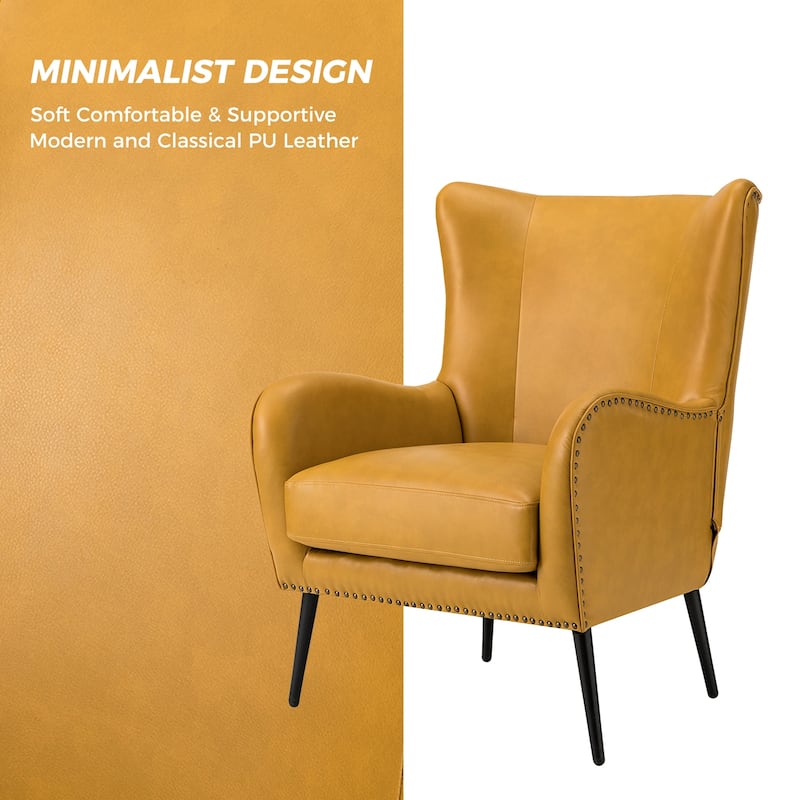 Invidiae Wooden Upholstered Armchair with Metal Legs