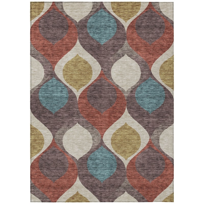 Machine Washable Indoor/ Outdoor Chantille Contemporary Geo Rug