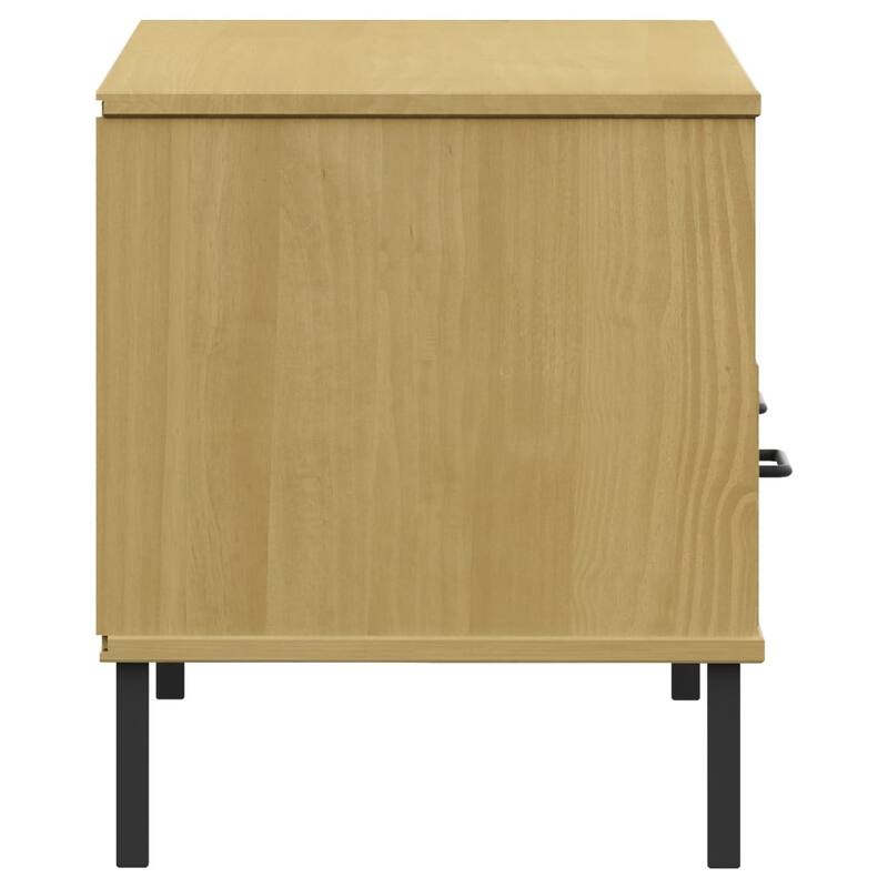 vidaXL TV Stand TV Console TV Console with Metal Legs Solid Wood Pine OSLO - 41.7" x 15.7" x 18.3"