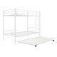 preview thumbnail 18 of 16, White Twin over Twin Size Metal Bunk Bed With Trundle, Can be Divided into Two Beds