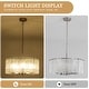preview thumbnail 33 of 46, 5-Light Modern Candlestick Hanging Linear Chandelier Lighting with Glass Sheet for Kitchen Island