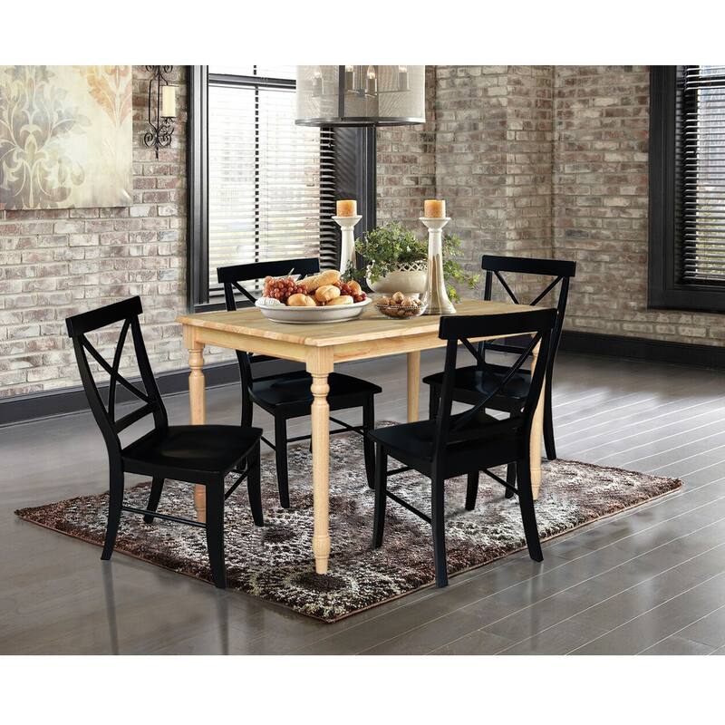 30" x 48" Solid Wood Dining Table with 4 Chairs