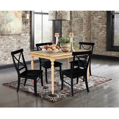 30" x 48" Solid Wood Dining Table with 4 Chairs