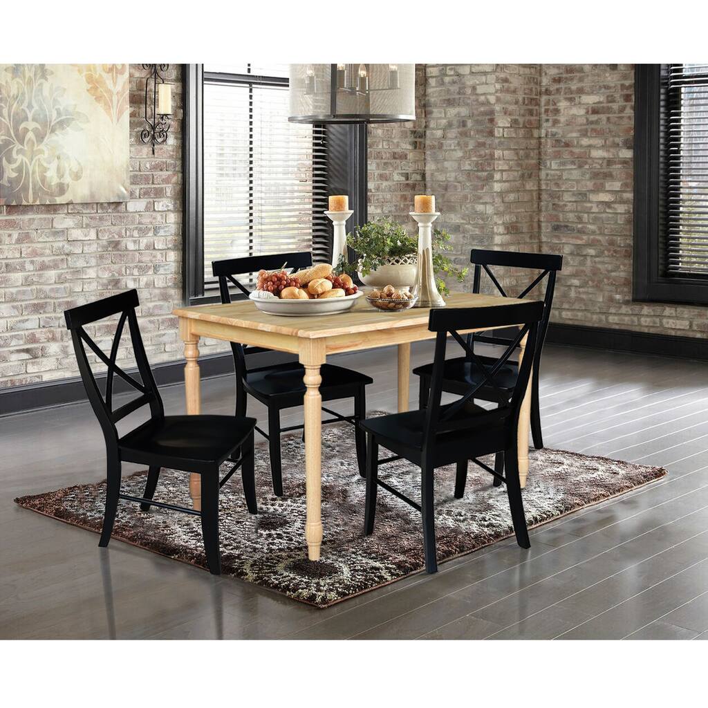 30" x 48" Solid Wood Dining Table with 4 Chairs