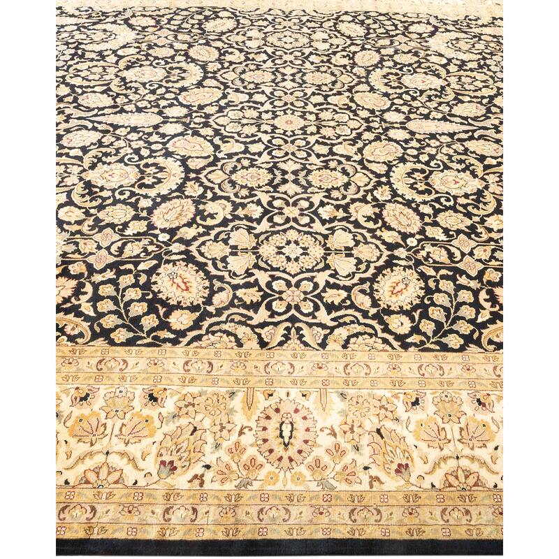 Overton Hand Knotted Wool Vintage Inspired Traditional Mogul Black Area Rug - 8 x 10