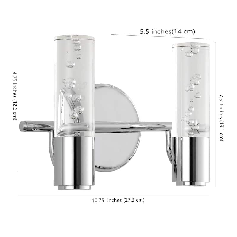 Alain Minimalist Modern Bubble Acrylic/Iron Integrated LED Vanity Light, by JONATHAN Y